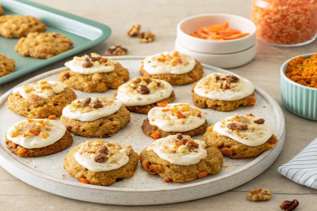 Carrot cake cookies with Cream cheese frosting