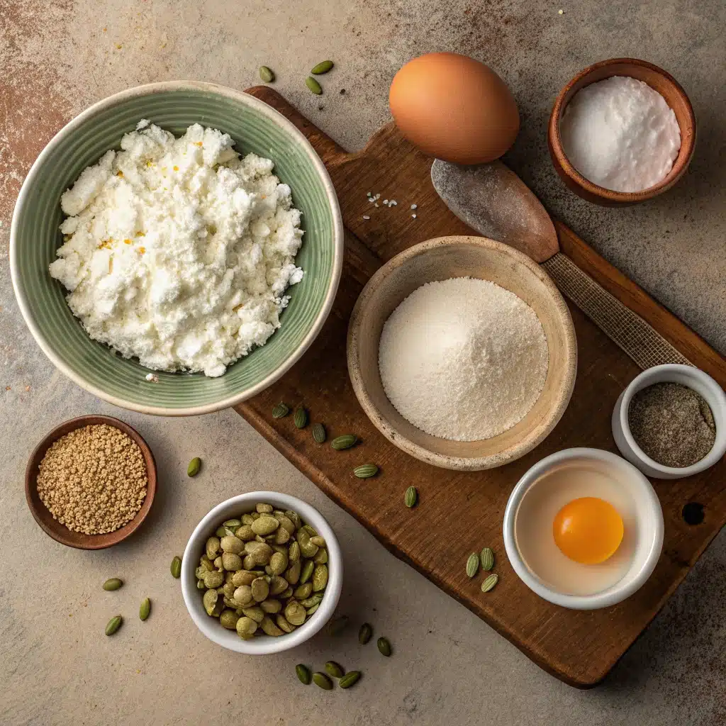 cottage cheese bagel ingredients flat lay