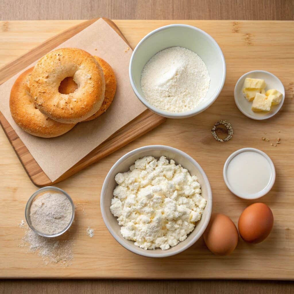 Best Cottage Cheese Bagels Recipe – Easy, High-Protein, No Yeast 9 Cottage cheese bagel ingredients