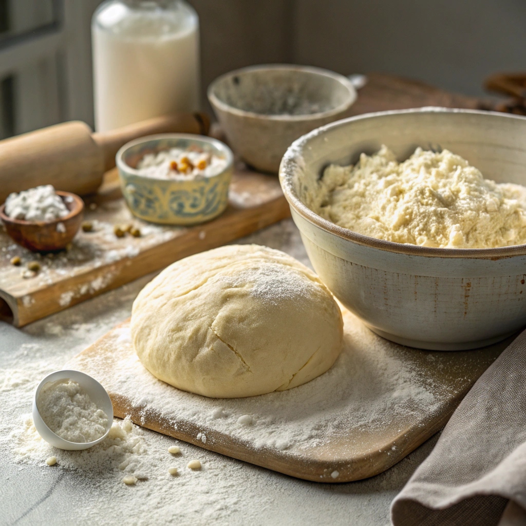 3 Ingredient Cottage Cheese Bagel Recipe – Quick & Healthy Bake 8 Mixing cottage cheese and flour for bagel dough