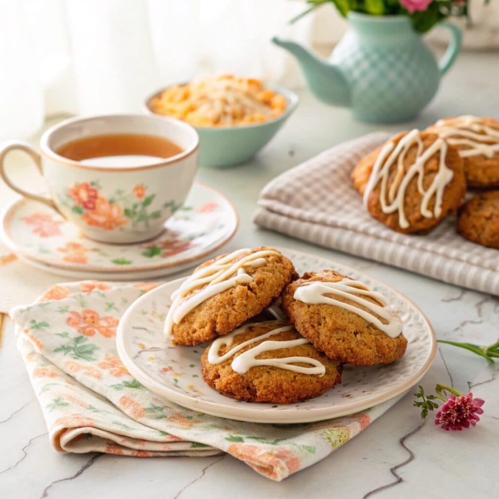 Simple Carrot Cake Cookies: Easy, Moist & Irresistible Bites 8 Frosted simple carrot cake cookies served