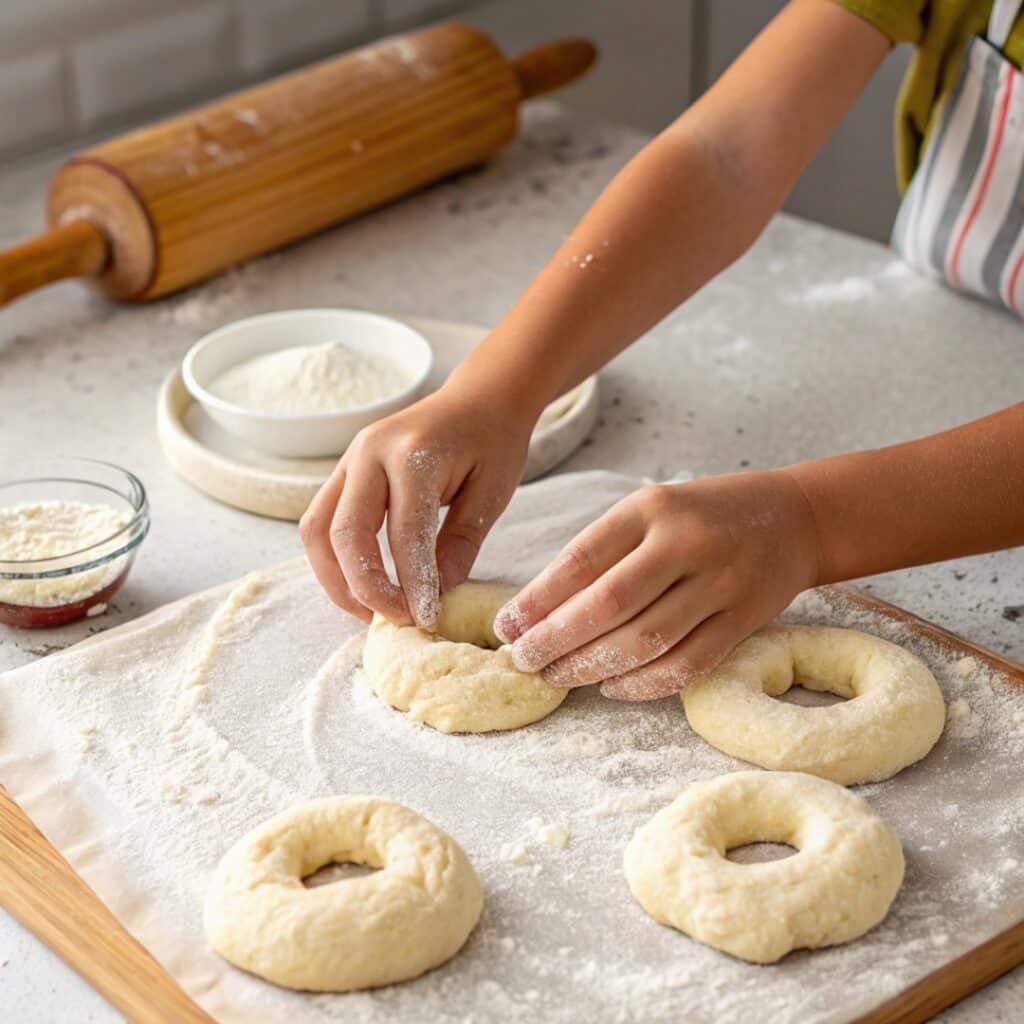 Best Cottage Cheese Bagels Recipe – Easy, High-Protein, No Yeast 11 Shaping cottage cheese bagel dough