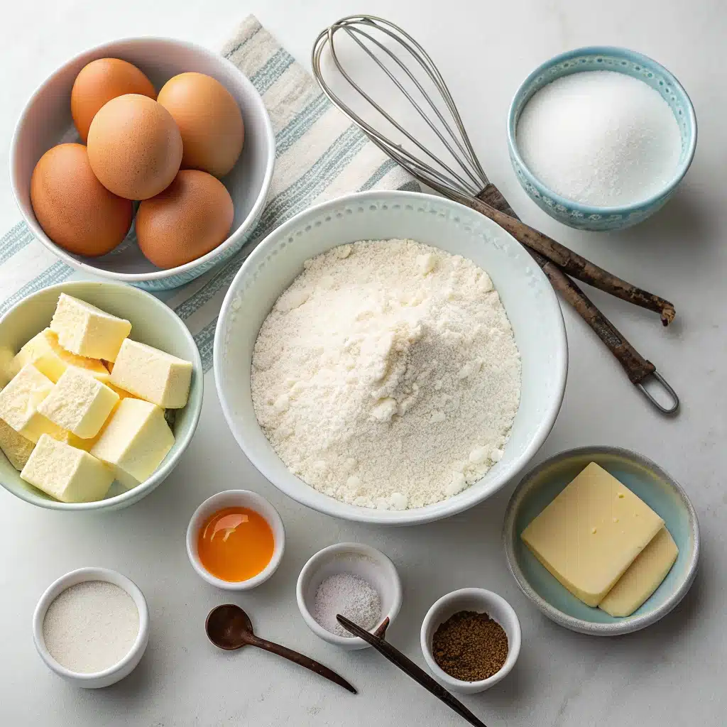 how to bake a cake ingredients measured out