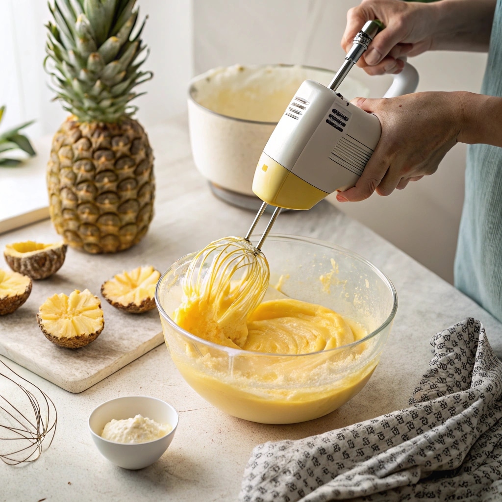 The Ultimate Pineapple Juice Cake Recipe You’ll Ever Need 6 Mixing pineapple juice cake recipe
