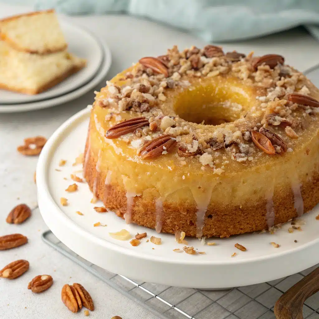 Pineapple Juice Cake Recipe – The Ultimate Moist & Flavorful Dessert pineapple juice cake recipe Glazed pineapple juice cake with toppings