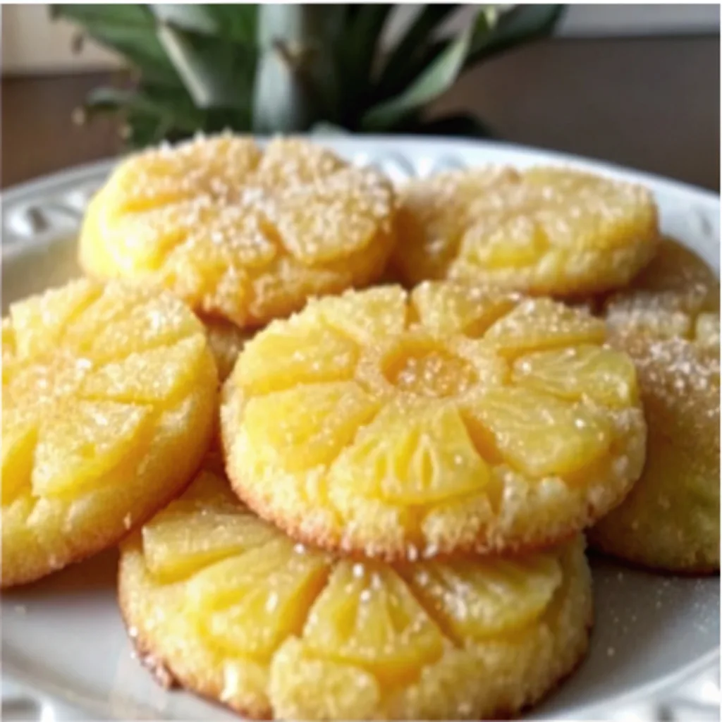 Pineapple Sugar Cookie Recipe: A Soft and Tangy Tropical Favorite pineapple sugar cookie recipe Served pineapple sugar cookies with tropical garnish