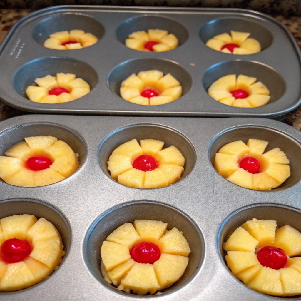 Pineapple Upside Sugar Cookies Recipe – Easy & Chewy Tropical Delight 7 Preparing pineapple upside sugar cookies on baking tray