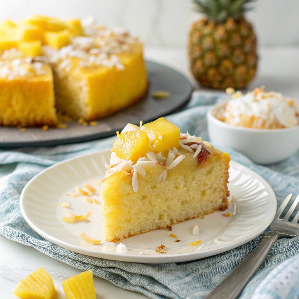 Pineapple Juice Cake Recipe from Scratch – The Most Moist & Tropical Dessert Ever 8 Serving pineapple juice cake