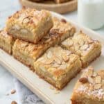 Almond Croissant Cookie Bars – The Ultimate Bakery‑Style Treat at Home 8 almond croissant cookie bars sliced and topped with almonds