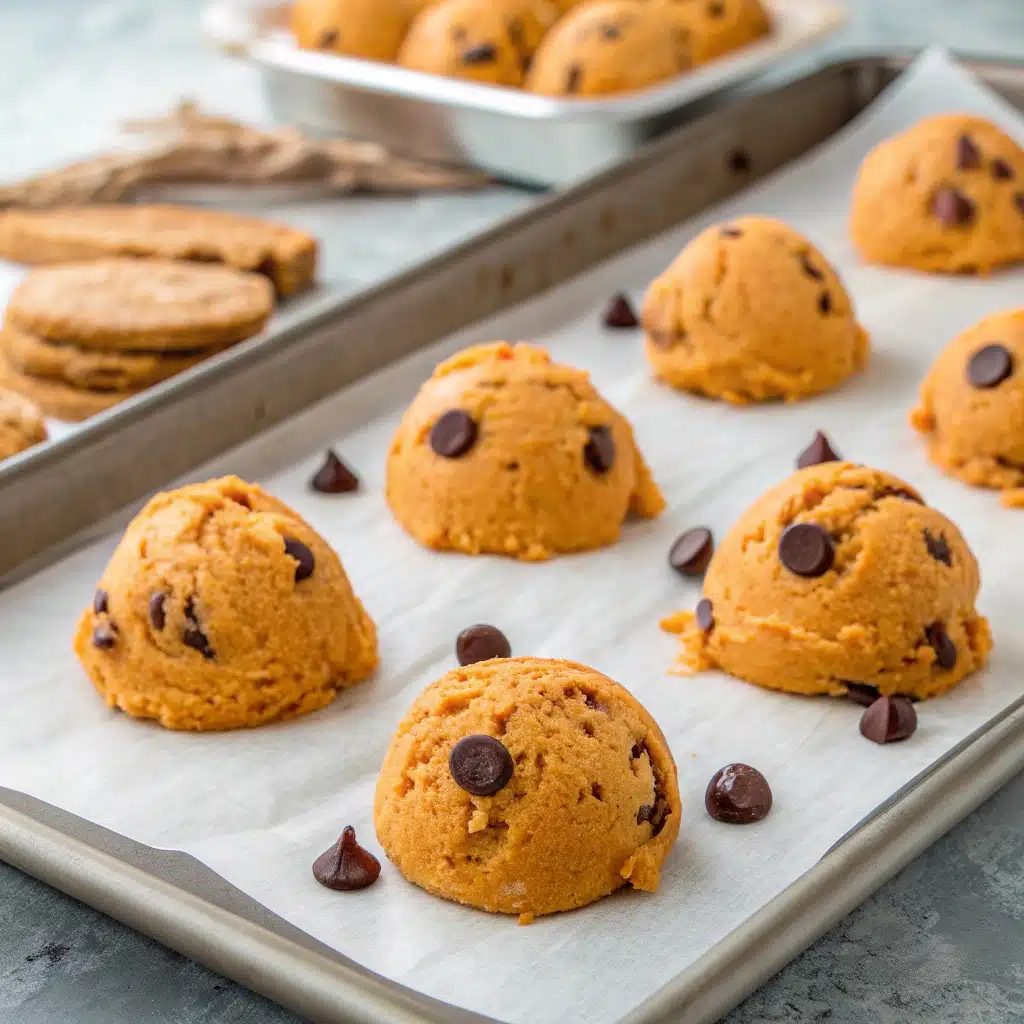 Healthy Pumpkin Cookies: The Ultimate Guide to Guilt-Free Fall Baking healthy pumpkin cookies Pumpkin cookie dough scooped onto tray