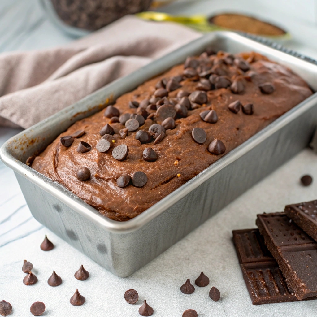 Ultimate Double Chocolate Zucchini Bread – Rich, Moist & Sneakily Healthy 10 double chocolate zucchini bread batter in pan