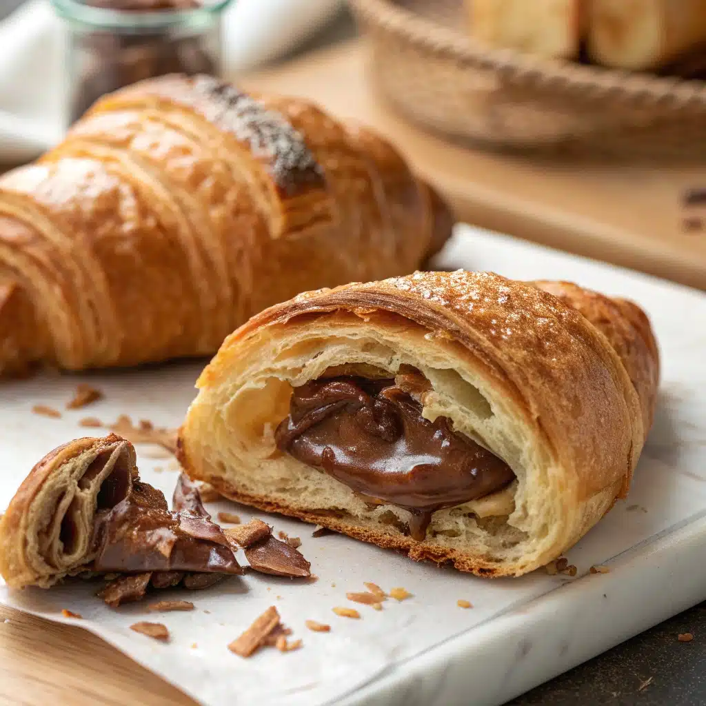 Croissant Nutella – From Quick & Easy to Bake-at-Home Luxury Croissant Nutella Croissant Nutella flaky pastry with chocolate filling