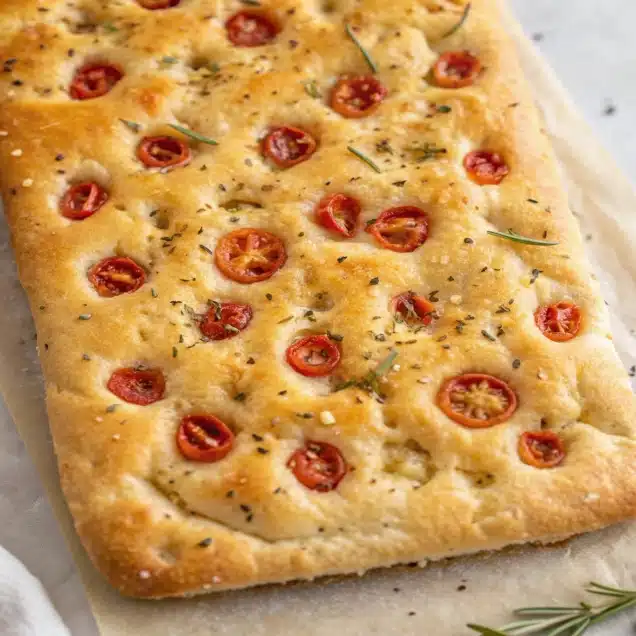 Whole loaf of gluten-free focaccia