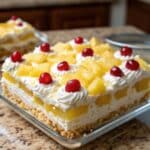 Juicy Pineapple Heaven Cake – Moist, Tropical & Irresistible 11 juicy pineapple heaven cake fresh from oven with whipped topping