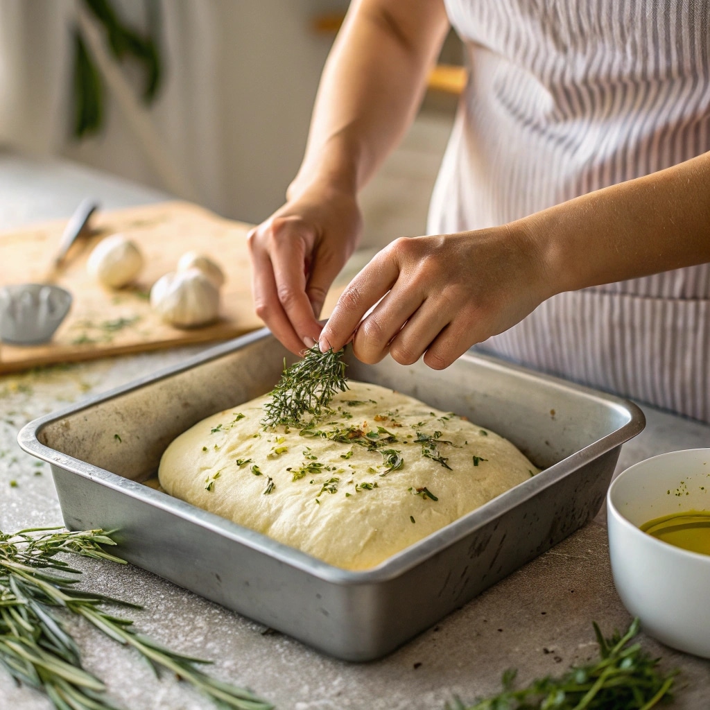 Focaccia Gluten-Free Bread Recipe – Soft, Flavorful & Easy to Make 6 focaccia gluten-free bread recipe dough preparation