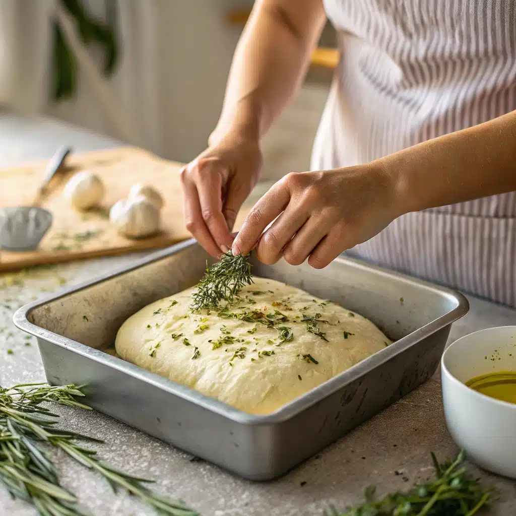 focaccia gluten-free bread recipe dough preparation
