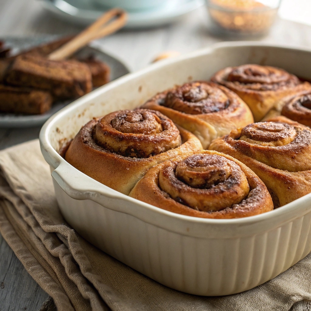 Sourdough Cinnamon Rolls – From No-Fuss Overnight to Decadent Brioche Rolls 10 overnight sourdough discard cinnamon rolls in baking dish