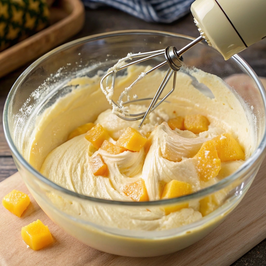 Juicy Pineapple Heaven Cake with Cake Mix and Pudding – The Ultimate Guide 9 mixing pineapple heaven cake batter with pudding