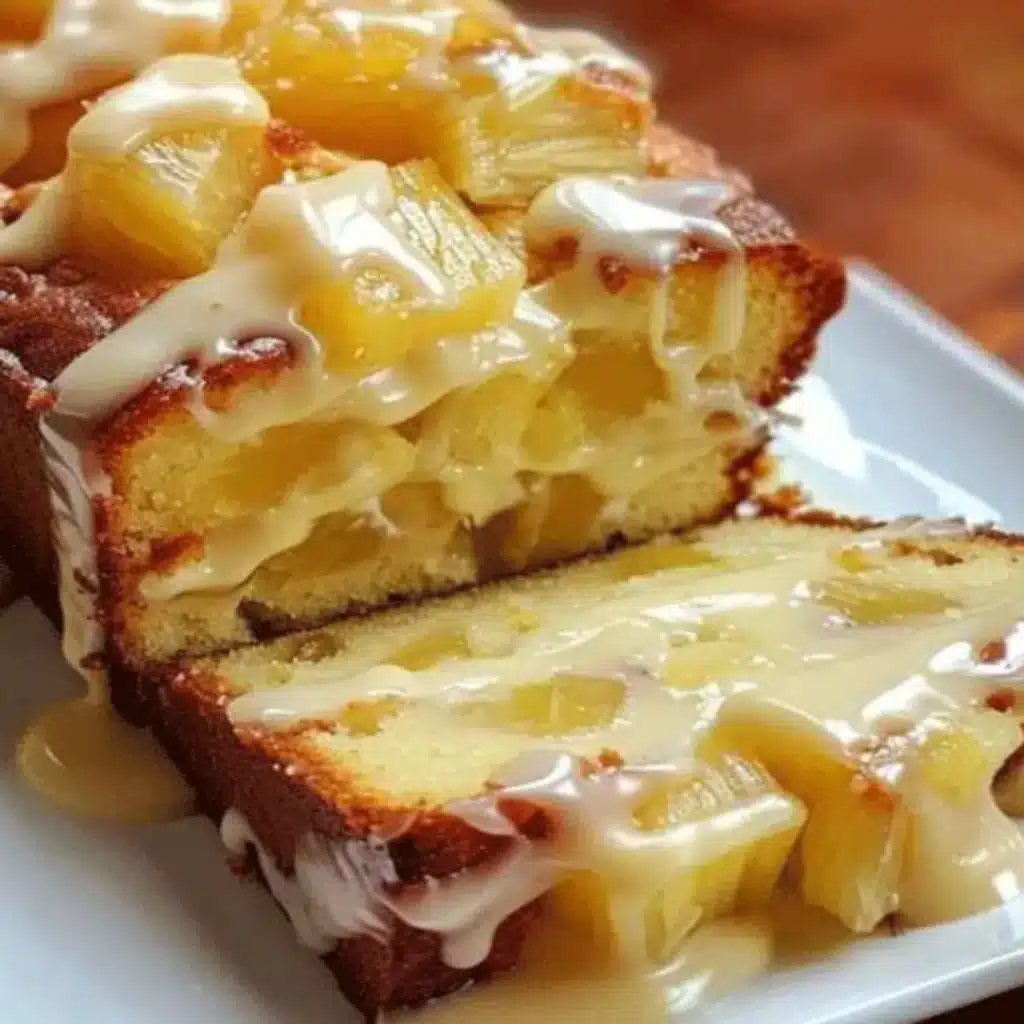 serving juicy pineapple heaven cake with cake mix and pudding
