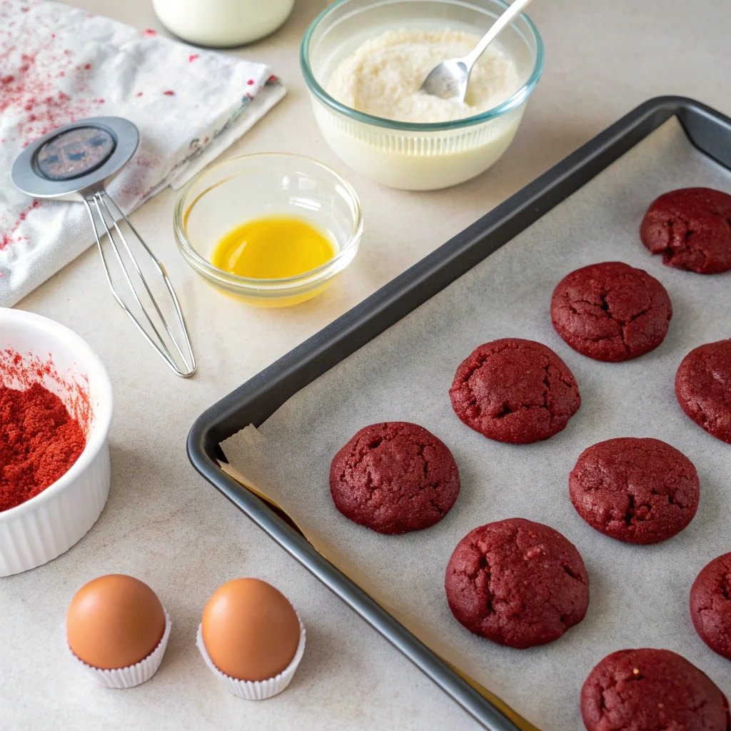 Making red velvet cookies from cake mix