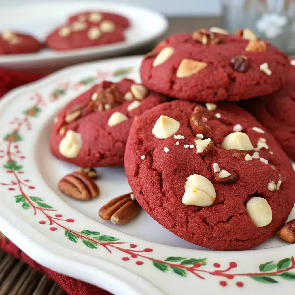 Holiday red velvet cookies from cake mix