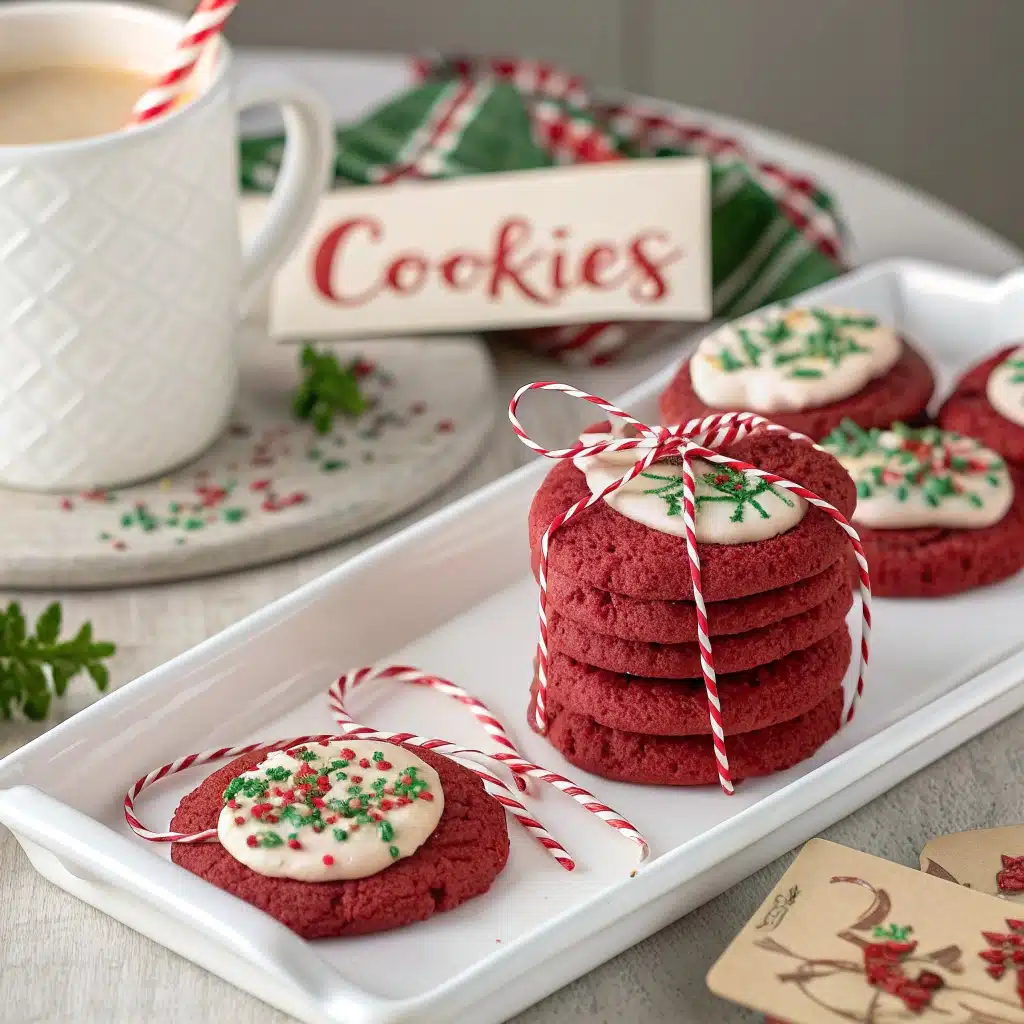 holiday red velvet cookies from cake mix