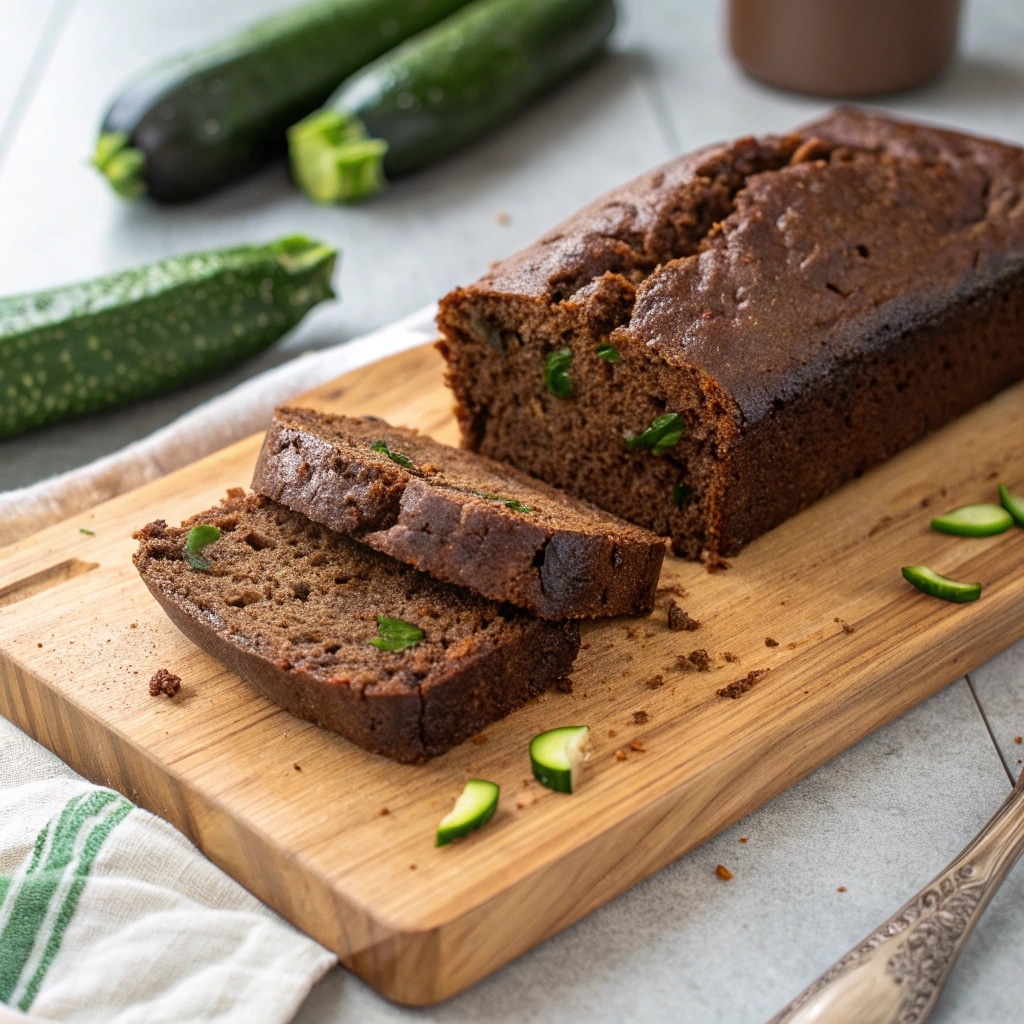 Healthy Chocolate Zucchini Bread – Sneak Veggies, Skip Refined Sugar 8 Healthy Chocolate Zucchini Bread sliced loaf