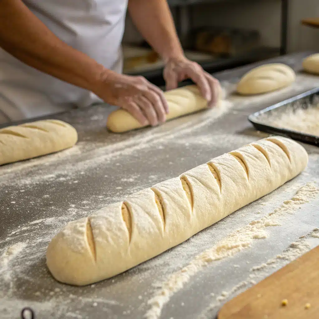 sourdough baguette dough step by step