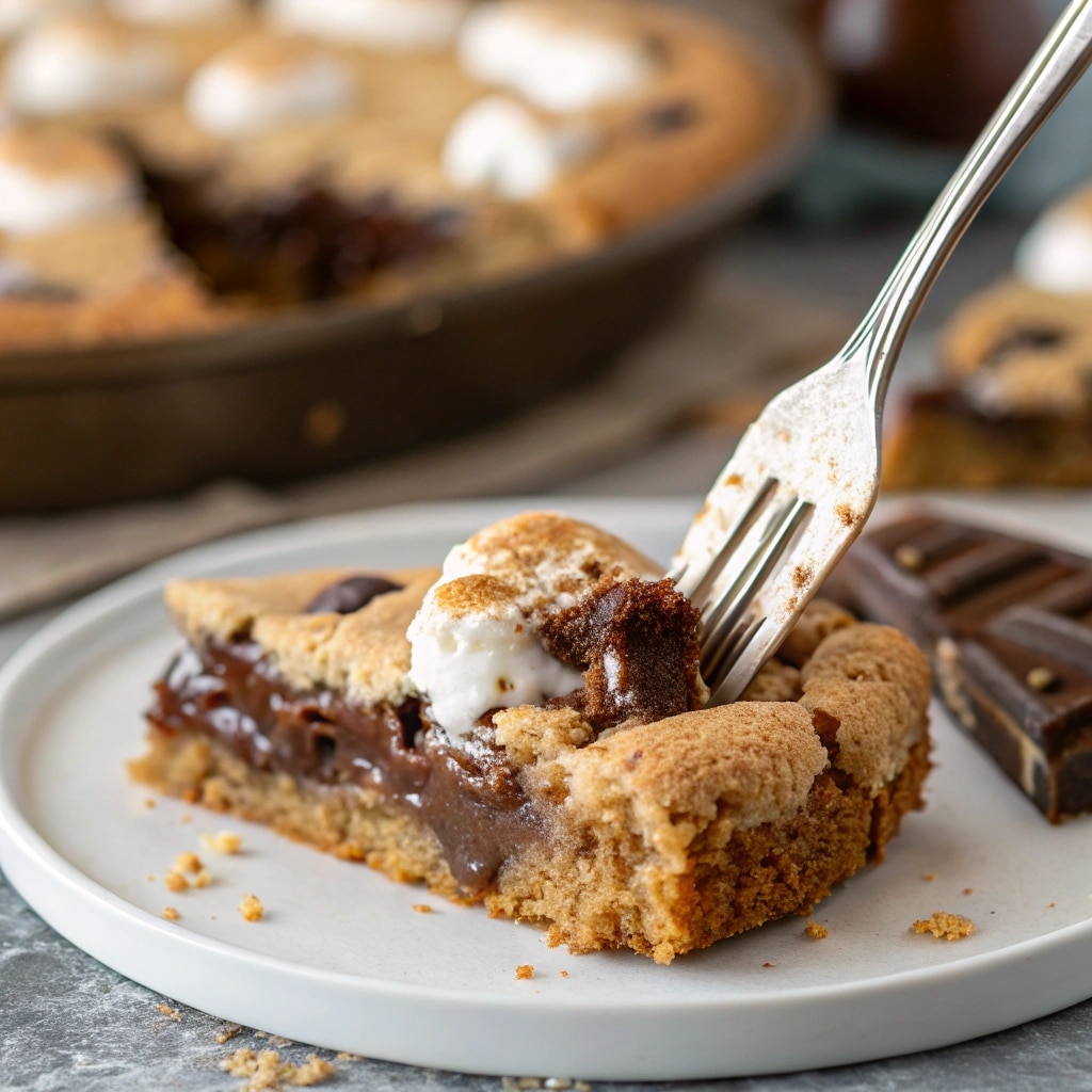 Smore Cookie Cake – The Gooey Dessert You’ll Crave Again and Again 6 gooey smore cookie cake texture close up