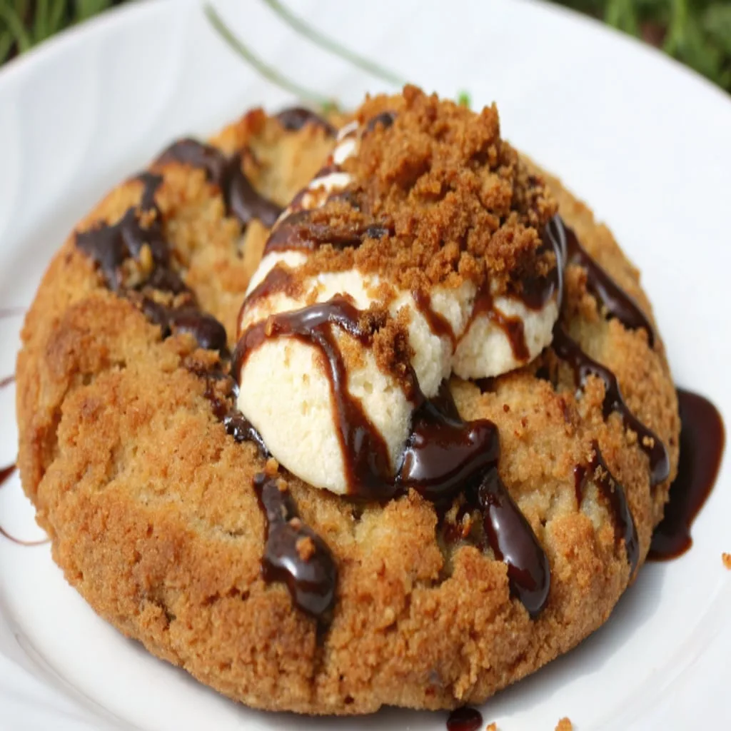 smores Crumbl cookie with gooey marshmallow and chocolate