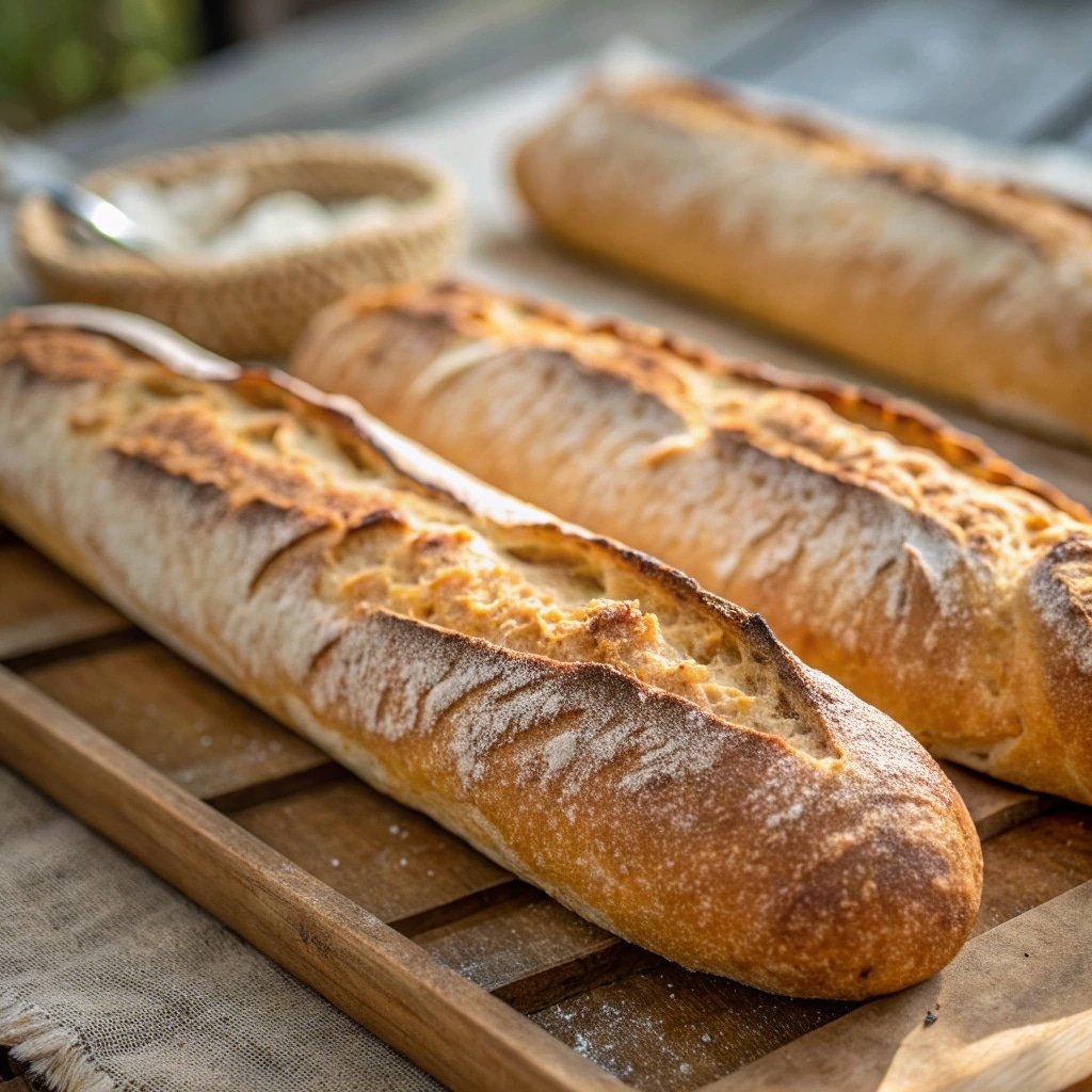 Authentic sourdough baguette recipe fresh from the oven