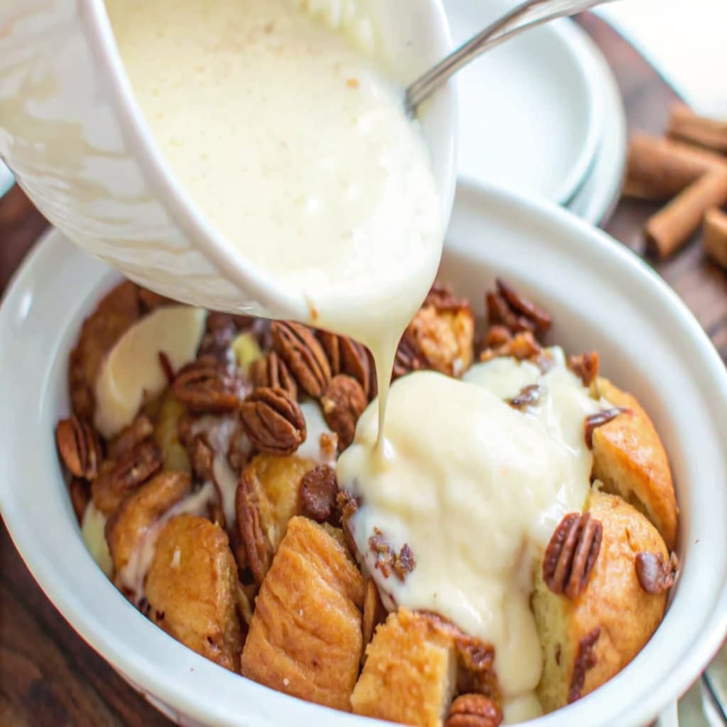 Croissant Nutella Bread Pudding – Decadent Brunch Dessert 9 Assembling croissant Nutella bread pudding