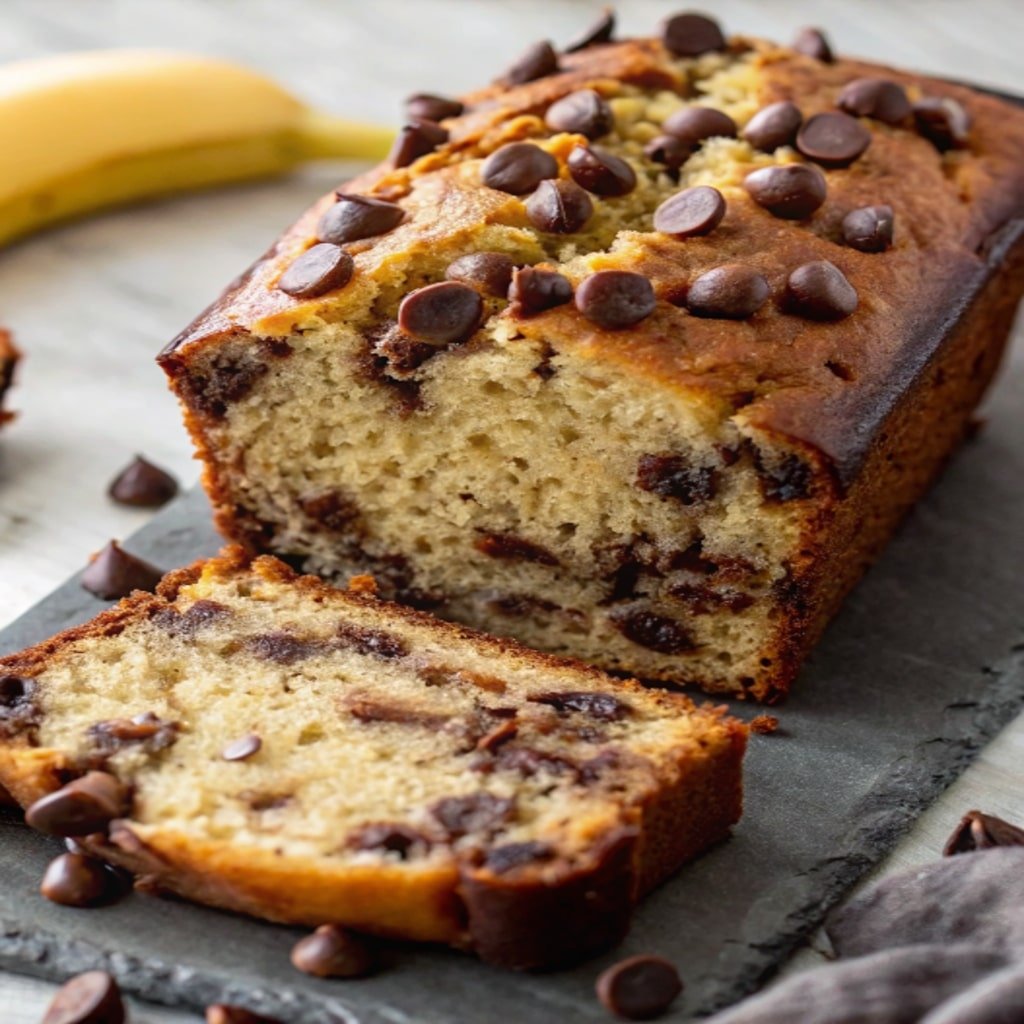 Super Moist Chocolate Chip Banana Bread Featured