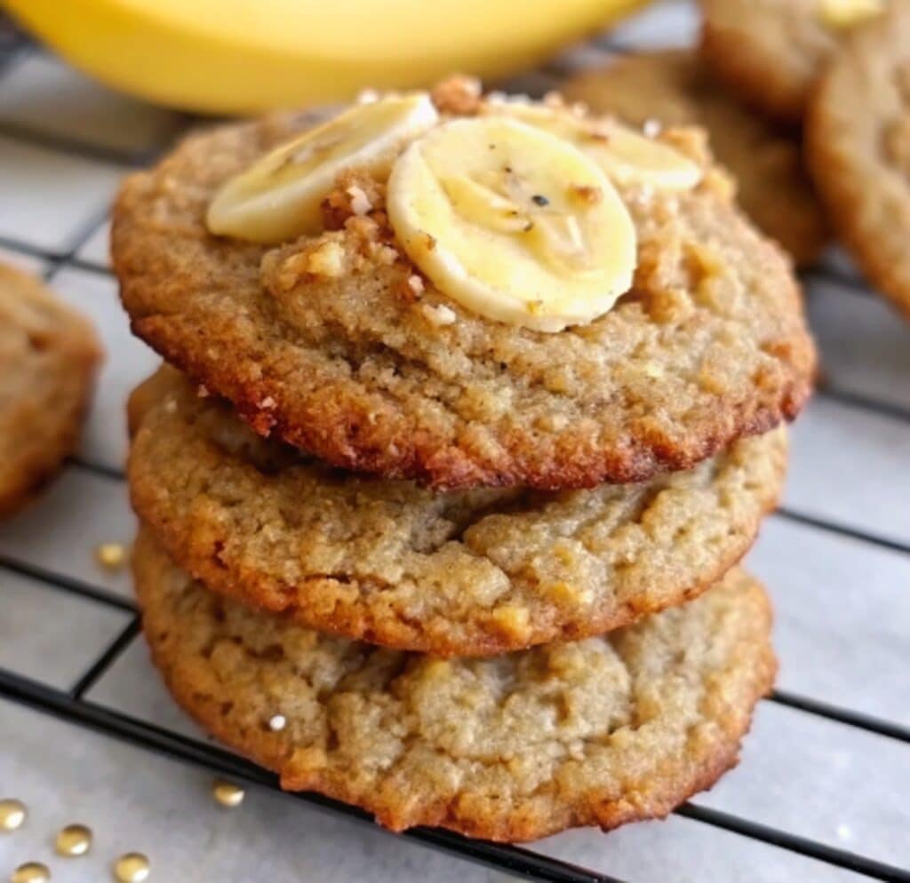 Banana Bread Cookies Recipe – The Best Banana Dessert Cookies You’ll Crave 6 Banana bread cookies cooling on a rack