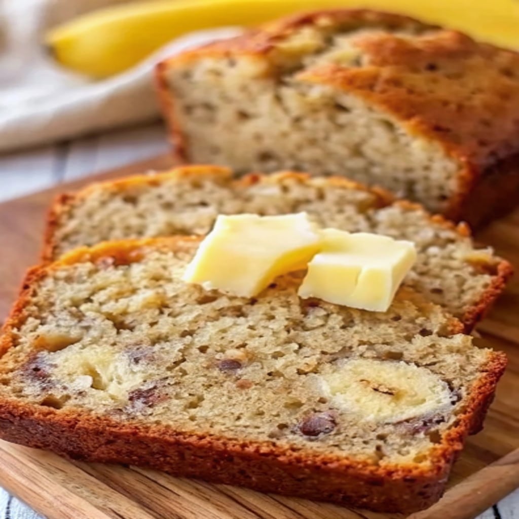 Banana Bread Recipe: Easy, Moist & Homemade Classic Loaf 6 Slice of banana bread recipe served with butter