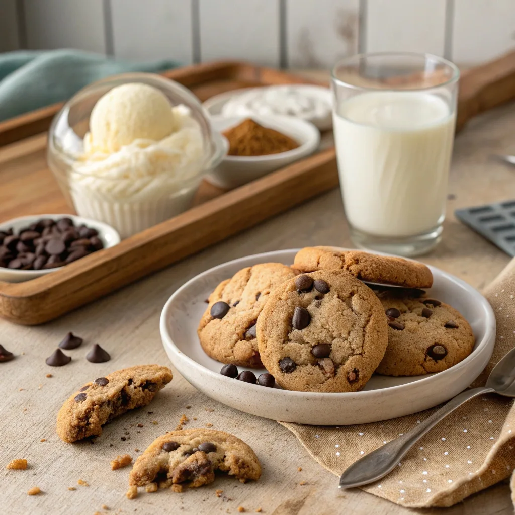 Best Chocolate Chip Cookies (Chewy, Soft & Perfect Every Time) 8 best chocolate chip cookies served with milk and ice cream