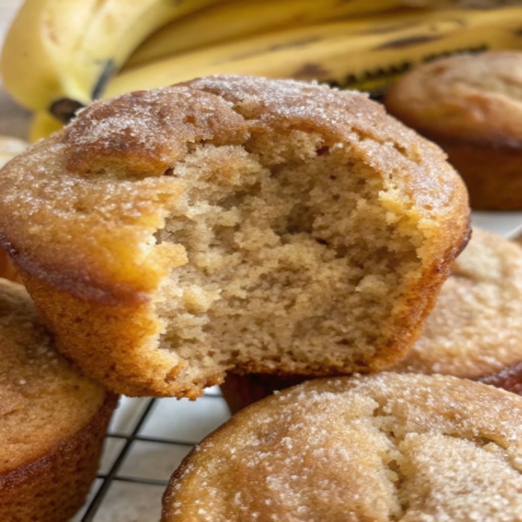 cinnamon banana bread muffins fresh from oven