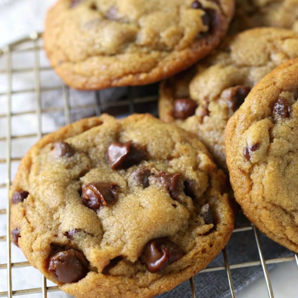 Best brown butter chocolate chip cookie recipe on cooling rack