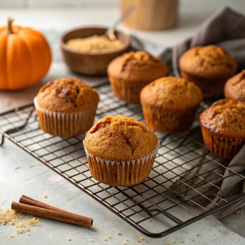 pumpkin muffins freshly baked