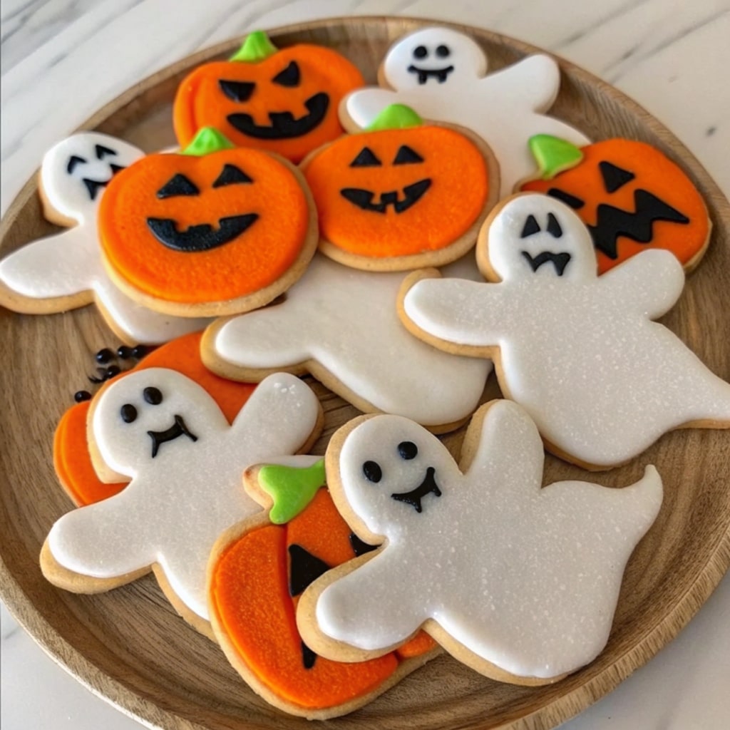 Halloween Sugar Cookies – Spooky & Fun Iced Designs 6 halloween sugar cookies decorated with icing and sprinkles