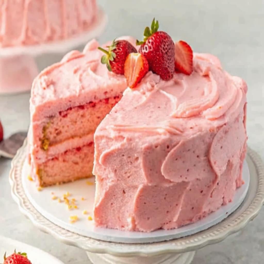 Strawberry Cake Recipes: A Sweet Guide to Irresistible Bakes 3 Homemade strawberry cake with fresh berries