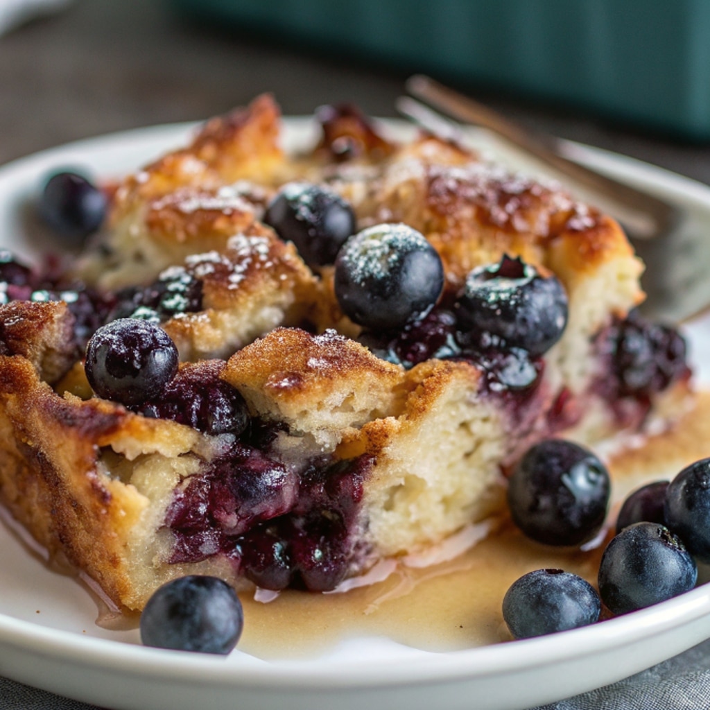 Best Blueberry French Toast Casserole – Easy Brunch Favorite 7 serving blueberry French toast casserole with syrup
