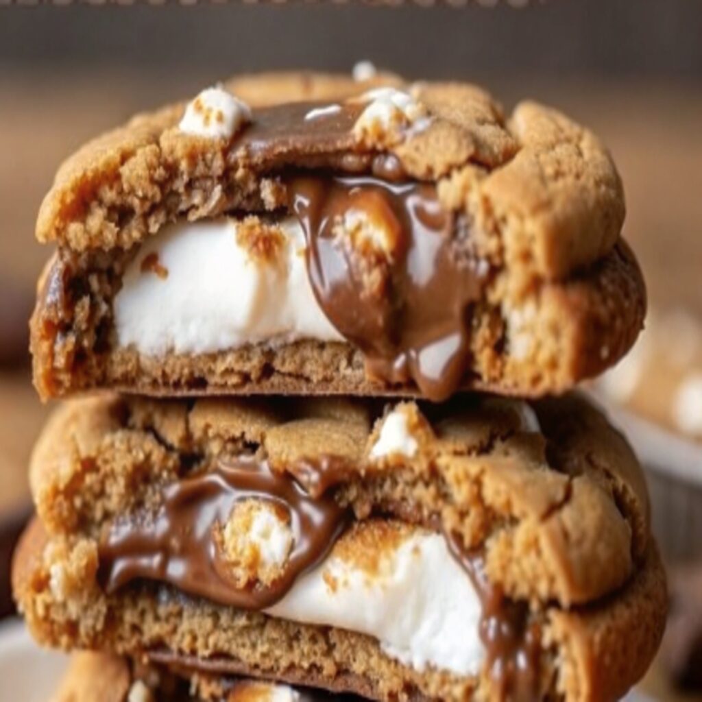 Easy Smores Cookies: Gooey, Chewy & Irresistible 4 Gooey inside of an Easy Smores Cookies