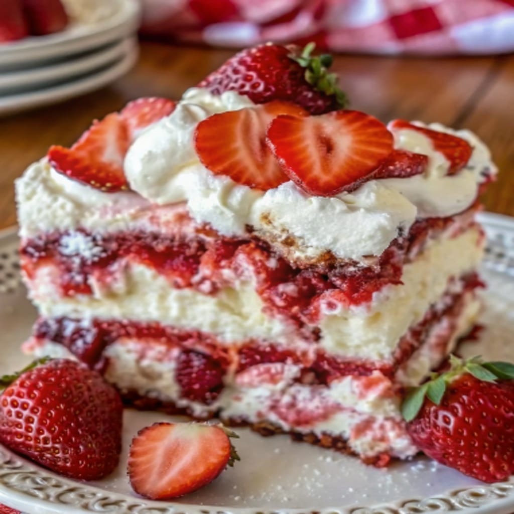 Strawberry Cake Recipes: A Sweet Guide to Irresistible Bakes 2 Slice of strawberry earthquake cake served with whipped cream