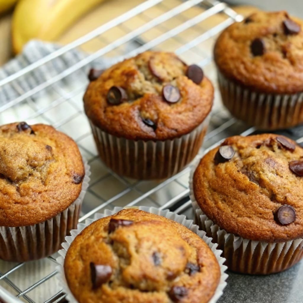 3-Ingredient Banana Muffins in tin with golden tops