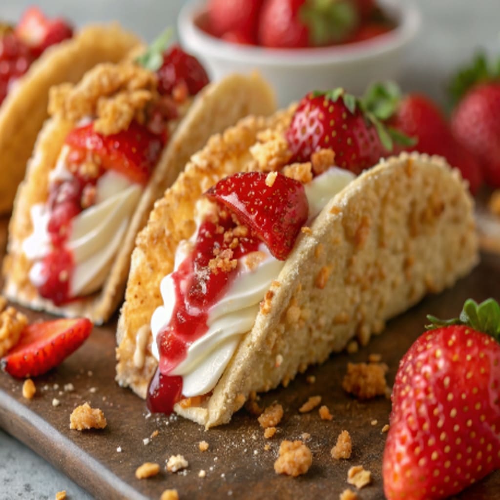 The 10 Best Strawberry Desserts to Sweeten Your Day 4 Strawberry Crunch Cheesecake Tacos