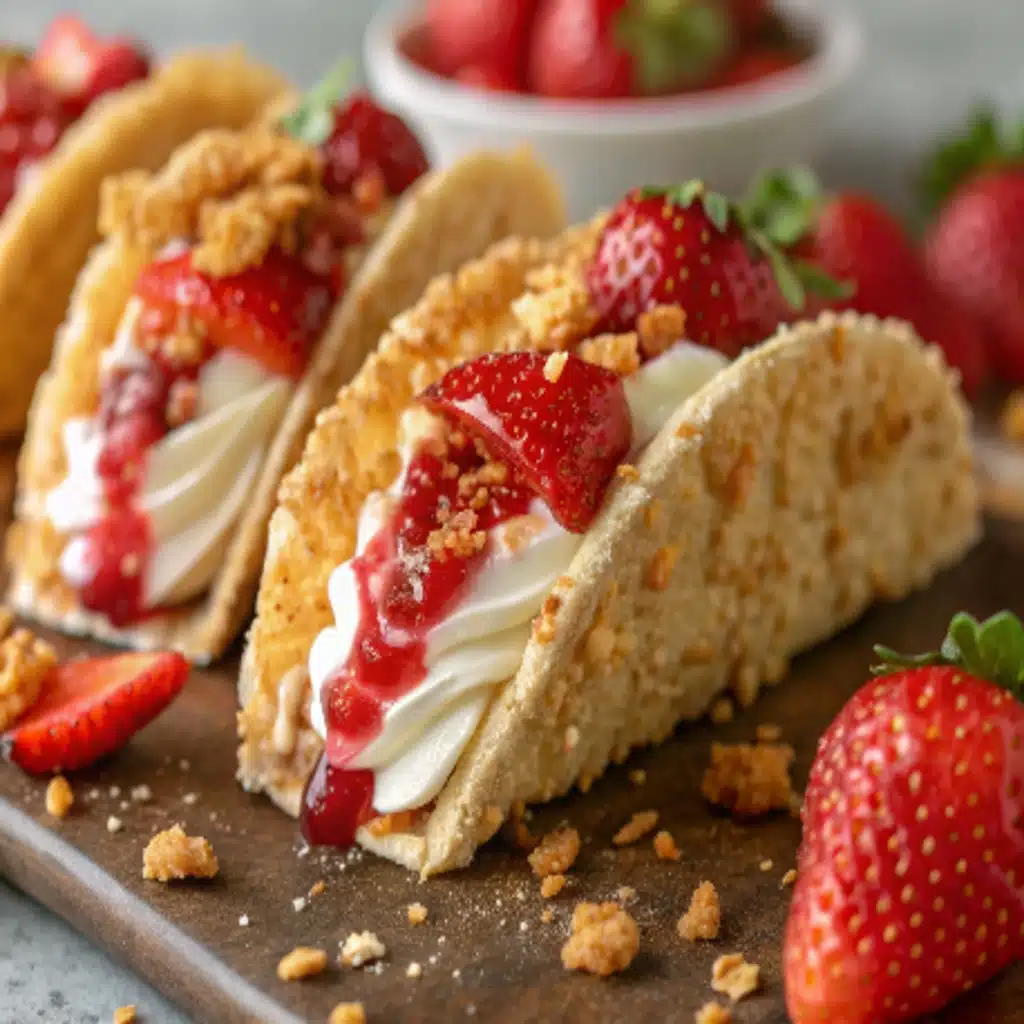 The 10 Best Strawberry Desserts to Sweeten Your Day best strawberry desserts Strawberry Crunch Cheesecake Tacos