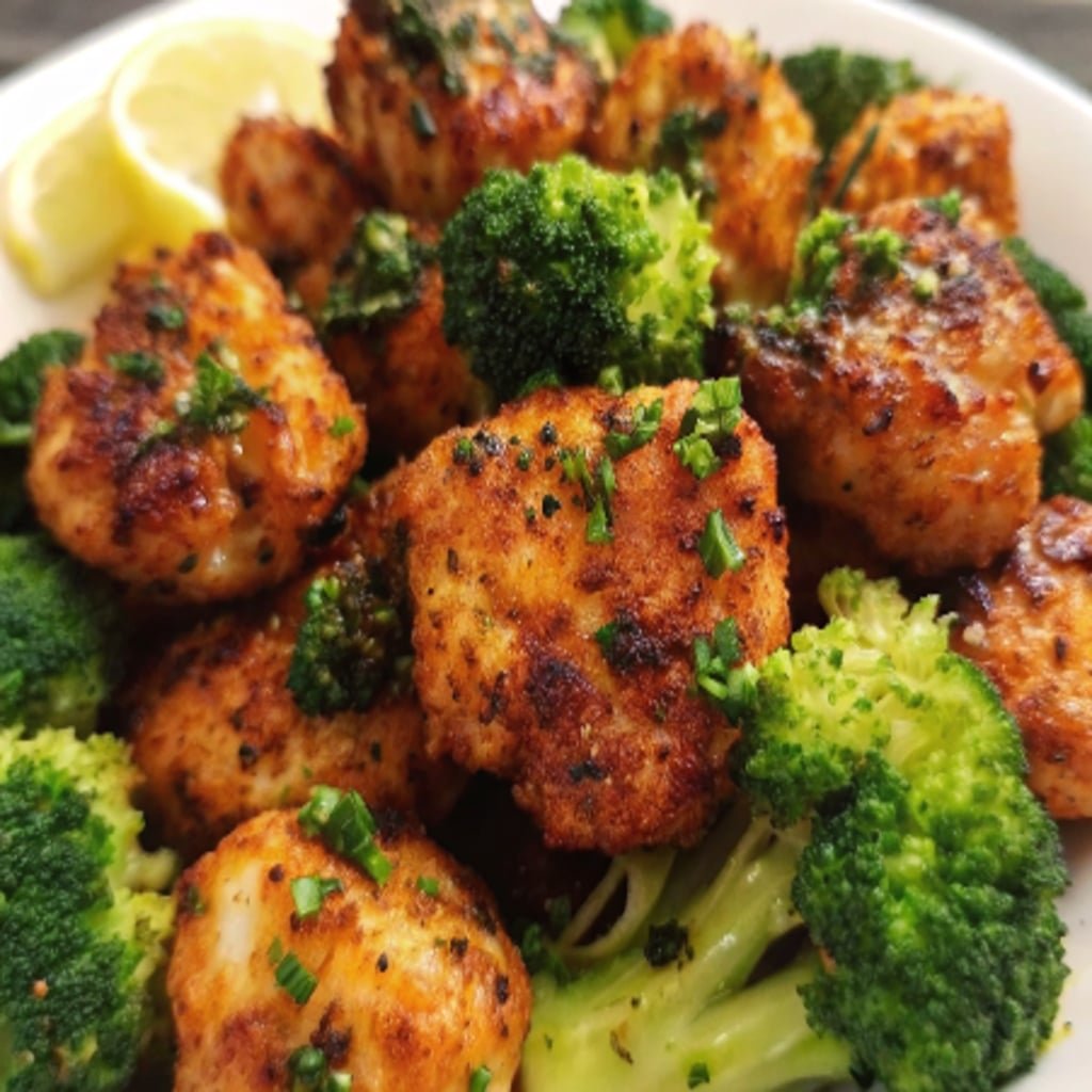 Air Fryer Chicken Bites and Broccoli 4 air fryer chicken bites and broccoli