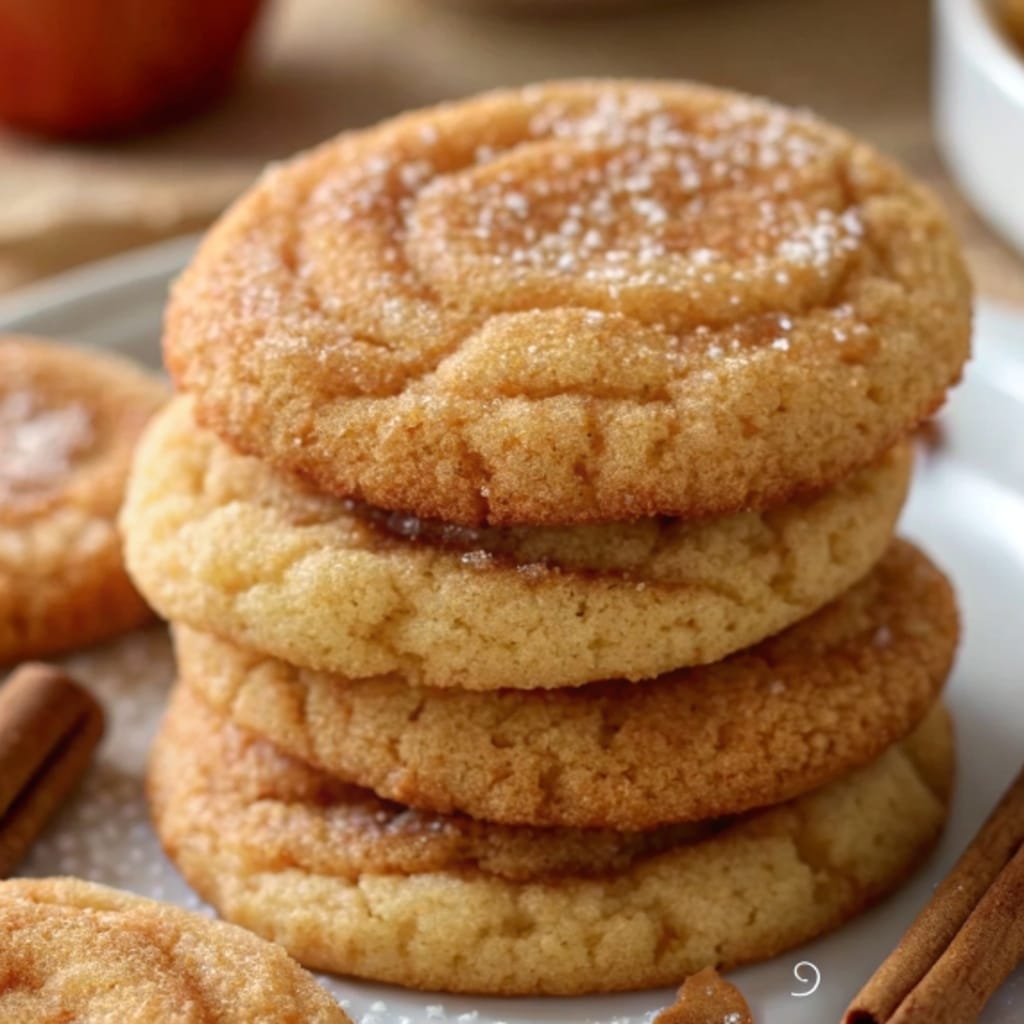 Apple Cider Cookies – Soft, Chewy & Full of Fall Flavor 6 soft chewy apple cider cookies stacked on a fall table
