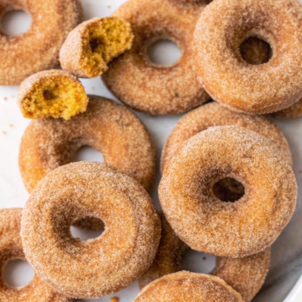 baked pumpkin donuts cinnamon sugar